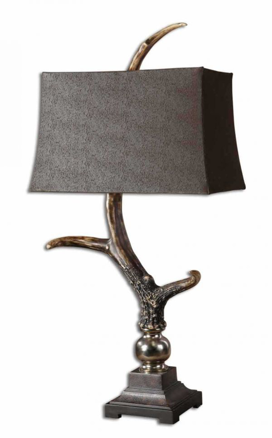 Picture of STAG HORN DARK SHADE TABLE LAMP