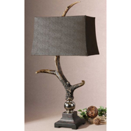 Picture of STAG HORN DARK SHADE TABLE LAMP