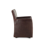 Picture of PEABODY BROWN LEATHER WHEELED ARMCHAIR