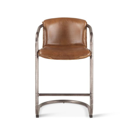 Show details for Portofino Leather Counter Chair Berham Chestnut Picture of Portofino Leather Counter Chair Berham Chestnut