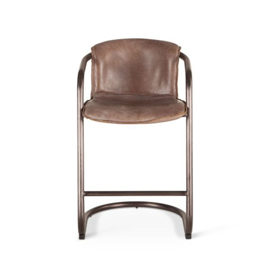 Show details for Portofino Leather Counter Chair Jet Brown Picture of Portofino Leather Counter Chair Jet Brown