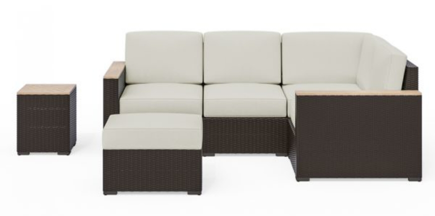 Picture of Palm Springs Outdoor 4 Seat Sectional, Ottoman and