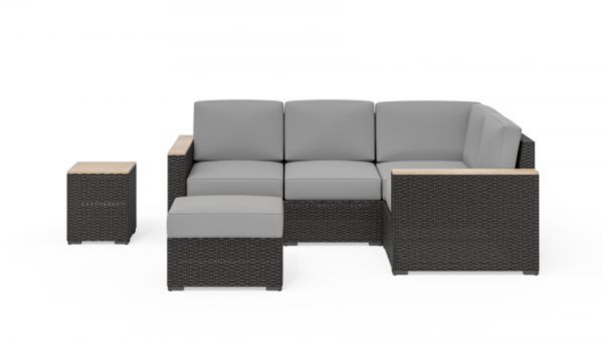 Picture of Boca Raton Outdoor 4 Seat Sectional, Ottoman and S