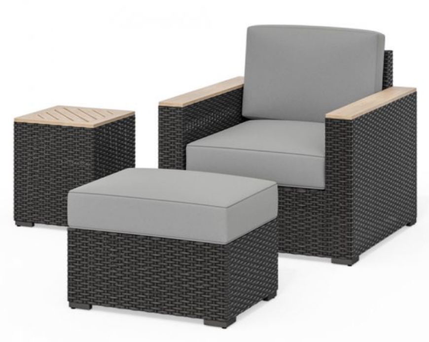 Picture of Boca Raton Outdoor Arm Chair, Ottoman and Side Tab