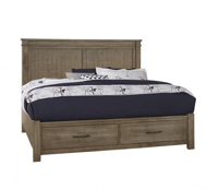 Picture of STONE GREY MANSION BED WITH 2 SIDES STORAGE