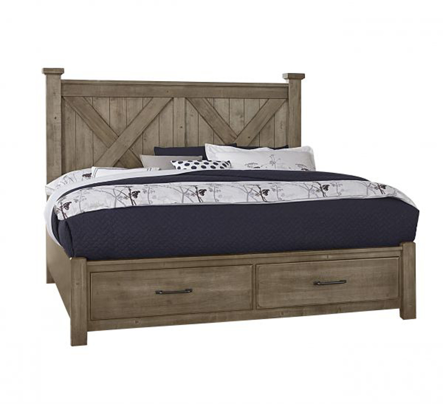 Picture of STONE GREY KING X BED WITH FOOTBOARD STORAGE