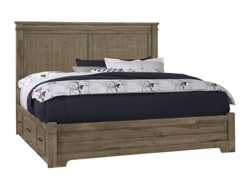 Picture of STONE GREY KING MANSION BED WITH 2 SIDES STORAGE