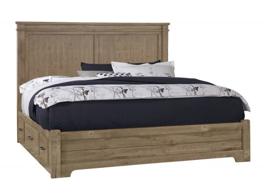 Picture of NATURAL KING MANSION BED WITH 2 SIDES STORAGE