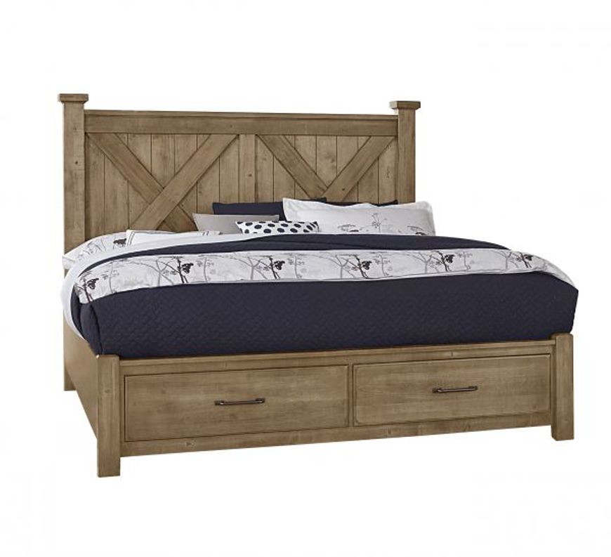 Picture of NATURAL KING X BED WITH FOOTBOARD STORAGE