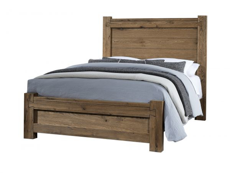 Picture of NATURAL QUEEN POSTER BED WITH POSTER FOOTBOARD