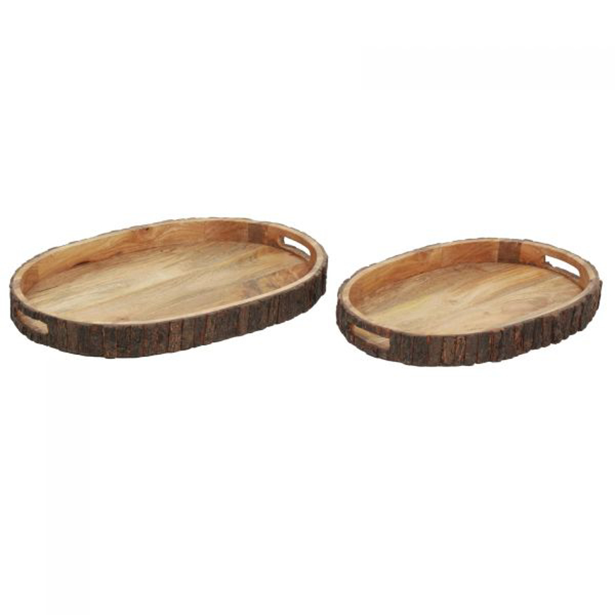 Picture of PONDEROSA SET OF 2 WOOD TRAYS