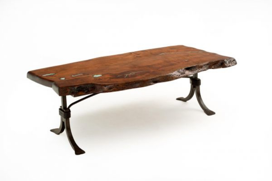 Picture of STEEL TRADITIONS COFFEE TABLE WITH TURQUOISE INLAY
