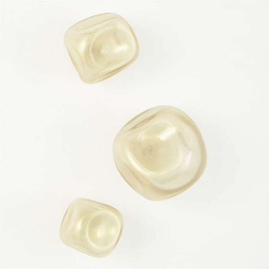 Picture of FROSTED GOLD WALL ROCKS - SET OF 3
