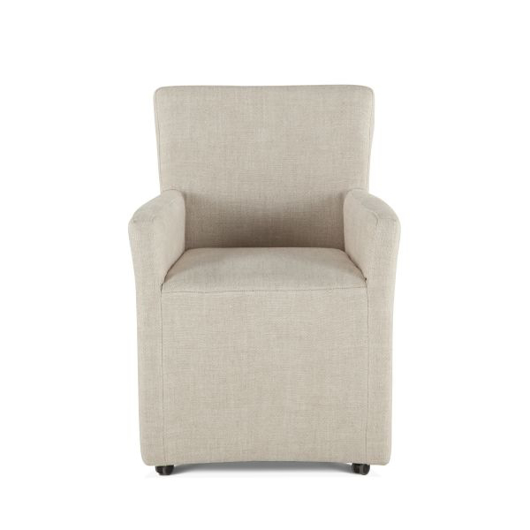 Show details for PEABODY OFF-WHITE LINEN WHEELED ARMCHAIR Picture of PEABODY OFF-WHITE LINEN WHEELED ARMCHAIR