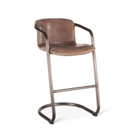 Picture of PORTOFINO LEATHER BAR CHAIR IN JET BROWN
