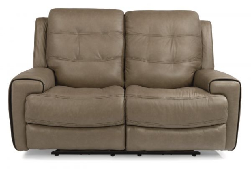 Picture of WICKLOW LEATHER POWER RECLINING LOVESEAT WITH POWER HEADRESTS