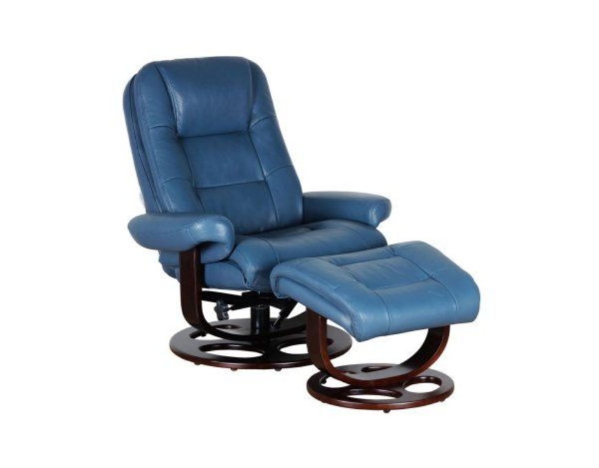 Picture of JACQUE PEDESTAL RECLINING CHAIR & OTTOMAN IN TOP GRAIN LEATHER