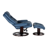 Picture of JACQUE PEDESTAL RECLINING CHAIR & OTTOMAN IN TOP GRAIN LEATHER