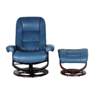 Picture of JACQUE PEDESTAL RECLINING CHAIR & OTTOMAN IN TOP GRAIN LEATHER