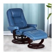 Picture of JACQUE PEDESTAL RECLINING CHAIR & OTTOMAN IN TOP GRAIN LEATHER