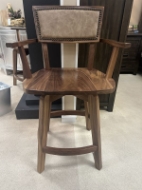 Picture of KIRBY 24" SWIVEL STOOL WITH TOP GRAIN LEATHER BACK