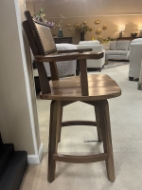 Picture of KIRBY 24" SWIVEL STOOL WITH TOP GRAIN LEATHER BACK