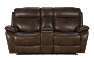 Picture of SANDOVER POWER RECLINING LOVESEAT WITH CONSOLE & POWER HEADREST & LUMBER IN TOP GRAIN LEATHER