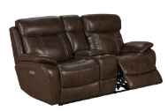 Picture of SANDOVER POWER RECLINING LOVESEAT WITH CONSOLE & POWER HEADREST & LUMBER IN TOP GRAIN LEATHER