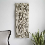 Picture of GATHERED TEAK WOOD WALL DECOR, BLEACHED