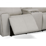 Picture of BARNETT LEATHER POWER RECLINING LOVESEAT WITH CONSOLE, POWER HEADRESTS & LUMBAR