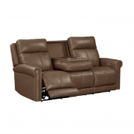 Picture of ALEXANDER LEATHER POWER RECLINING SOFA WITH POWER HEADRESTS AND LUMBAR AND DROP-DOWN CONSOLE