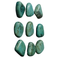 Picture of PEBBLES WOOD WALL DECOR AQUA SET OF 9