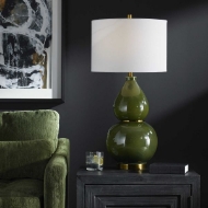 Picture of GOURD TABLE LAMP GREEN