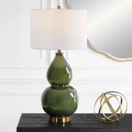 Picture of GOURD TABLE LAMP GREEN