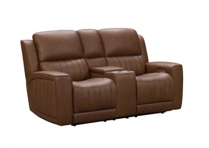 Picture of PIERCE LEATHER POWER RECLINING LOVESEAT WITH POWER HEADRESTS, LUMBAR AND CONSOLE